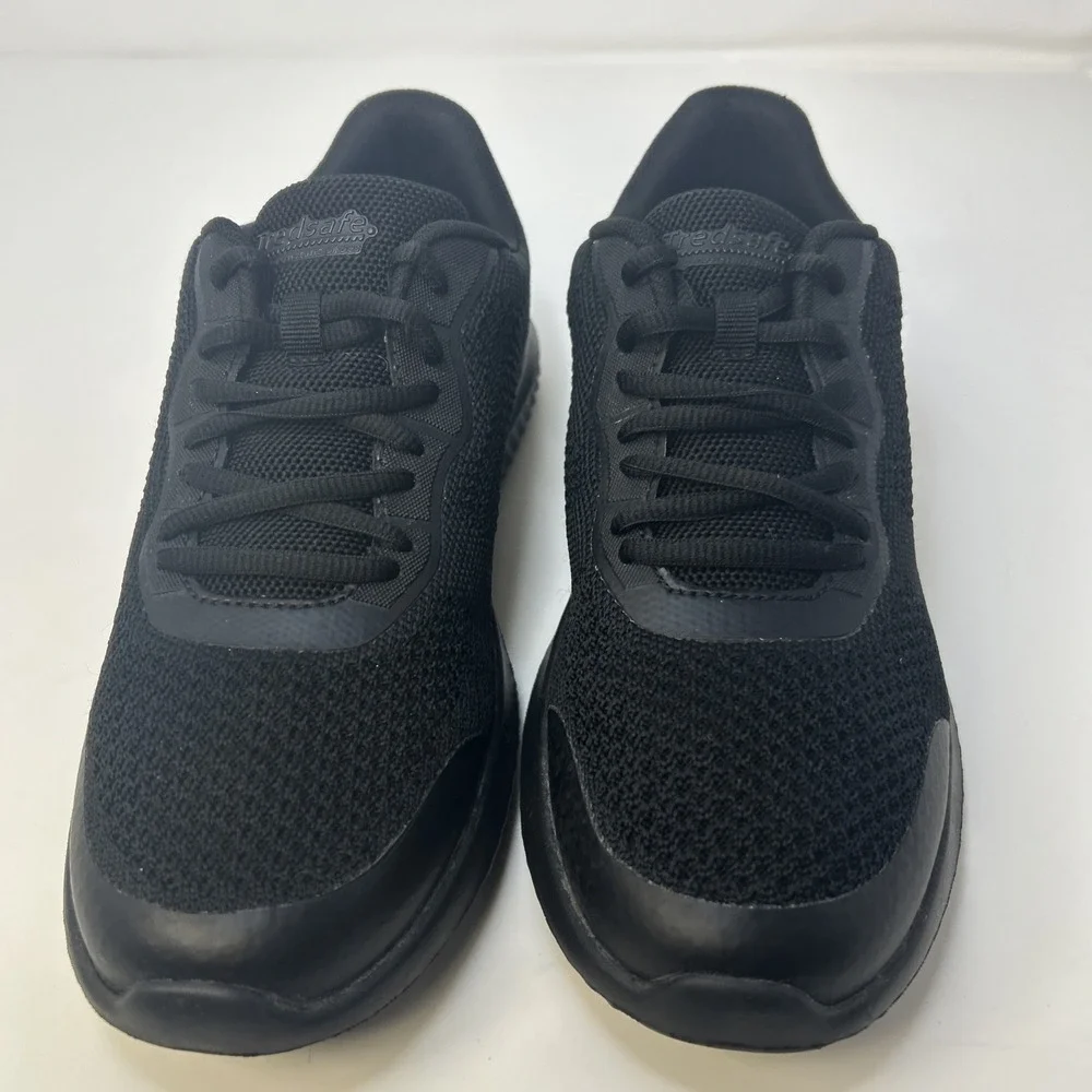 TredSafe 'Callie' Women's Slip Resistant Shoes Size 9.5 Black Lace Up‎ Knitted